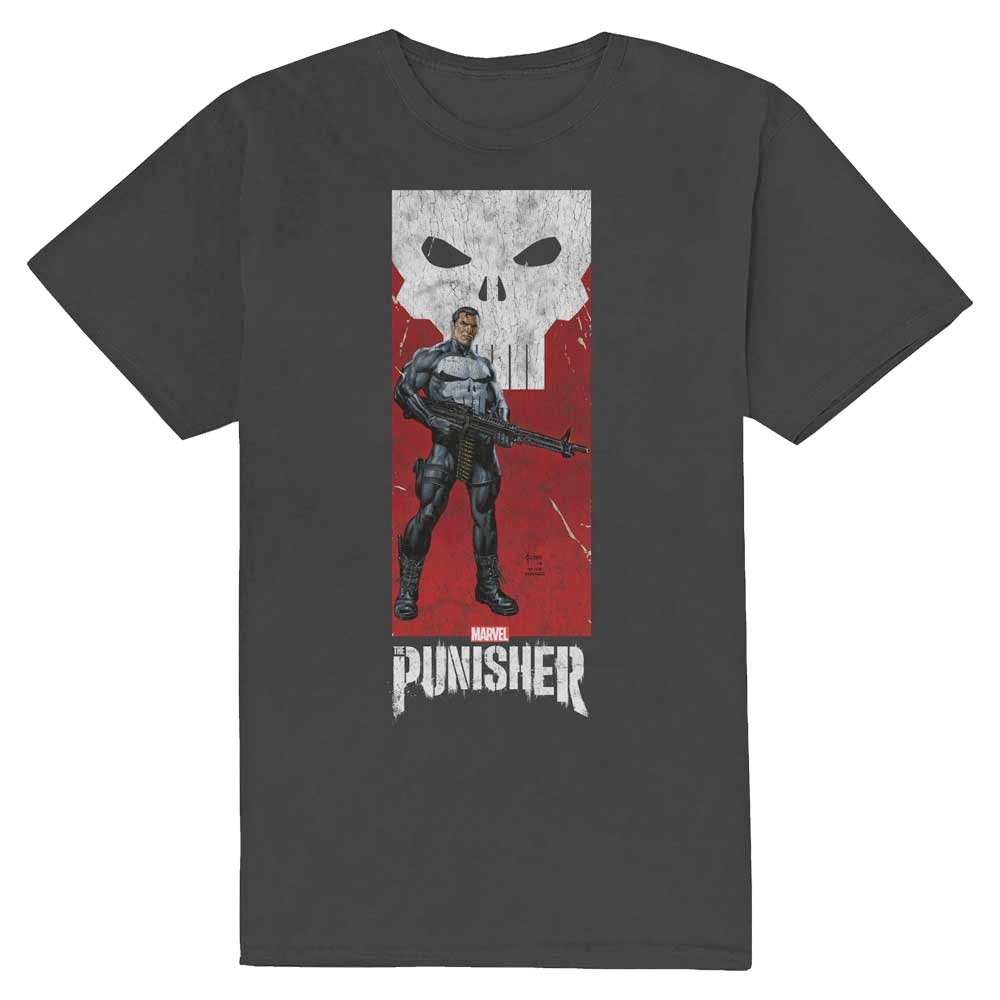 Marvel The Punisher Holding Gun Mens T shirt Black